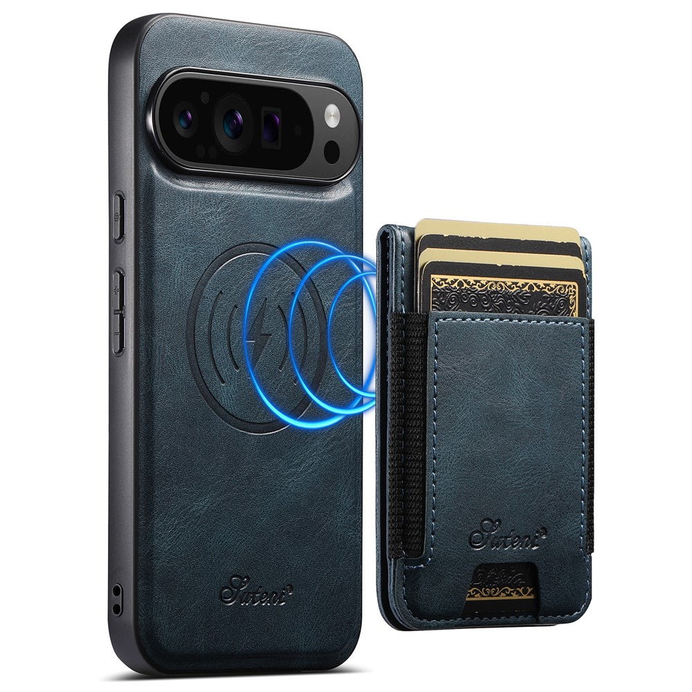 SUTENI For Google Pixel 9 / 9 Pro Case Compatible with MagSafe Card Holder Kickstand Phone Cover