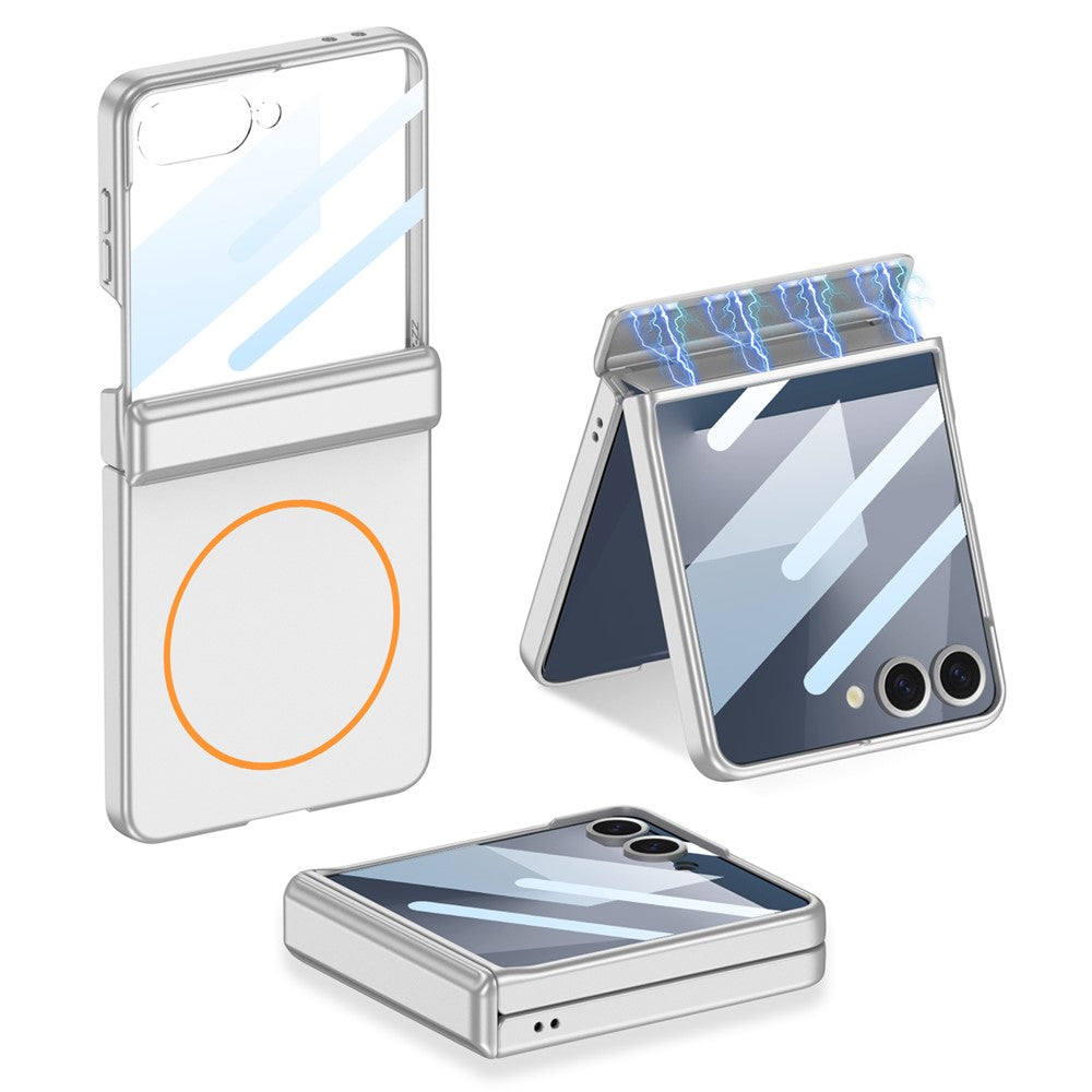 GKK For Samsung Galaxy Z Flip7 5G Magnetic Case Hinge Protection PC Phone Cover with HD Rear Screen Protector