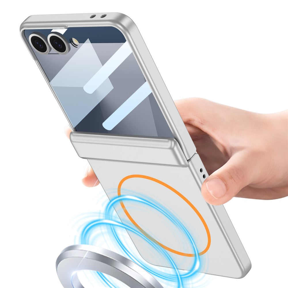 GKK For Samsung Galaxy Z Flip7 5G Magnetic Case Hinge Protection PC Phone Cover with HD Rear Screen Protector