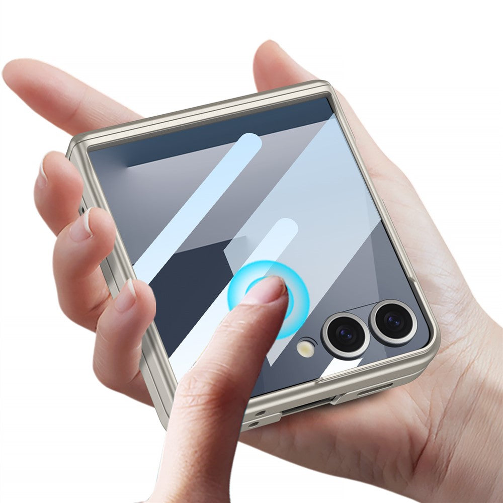 GKK For Samsung Galaxy Z Flip7 5G Magnetic Case Hinge Protection PC Phone Cover with HD Rear Screen Protector