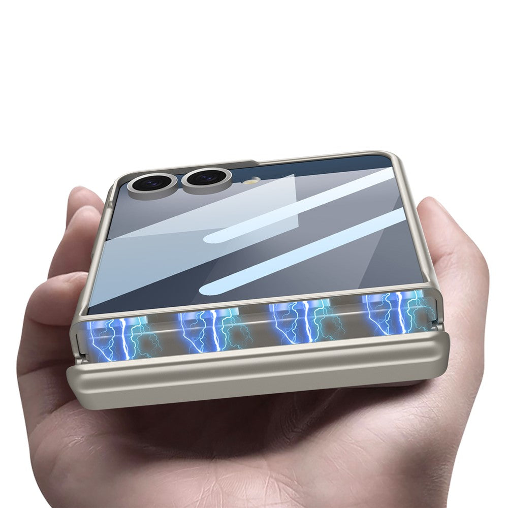 GKK For Samsung Galaxy Z Flip7 5G Magnetic Case Hinge Protection PC Phone Cover with HD Rear Screen Protector