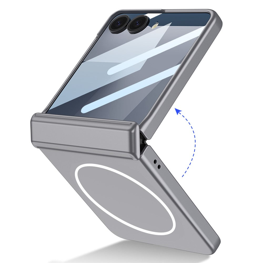 GKK For Samsung Galaxy Z Flip7 5G Magnetic Case Hinge Protection PC Phone Cover with HD Rear Screen Protector