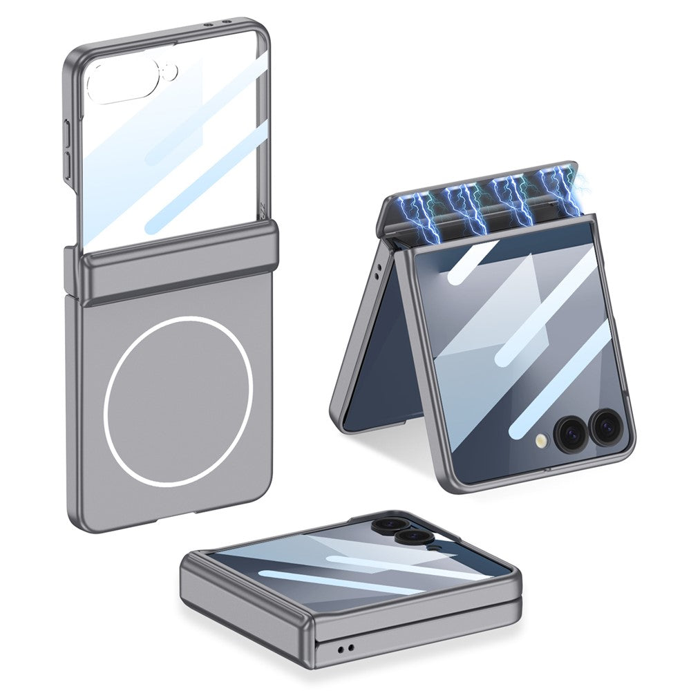 GKK For Samsung Galaxy Z Flip7 5G Magnetic Case Hinge Protection PC Phone Cover with HD Rear Screen Protector
