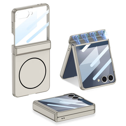 GKK For Samsung Galaxy Z Flip7 5G Magnetic Case Hinge Protection PC Phone Cover with HD Rear Screen Protector