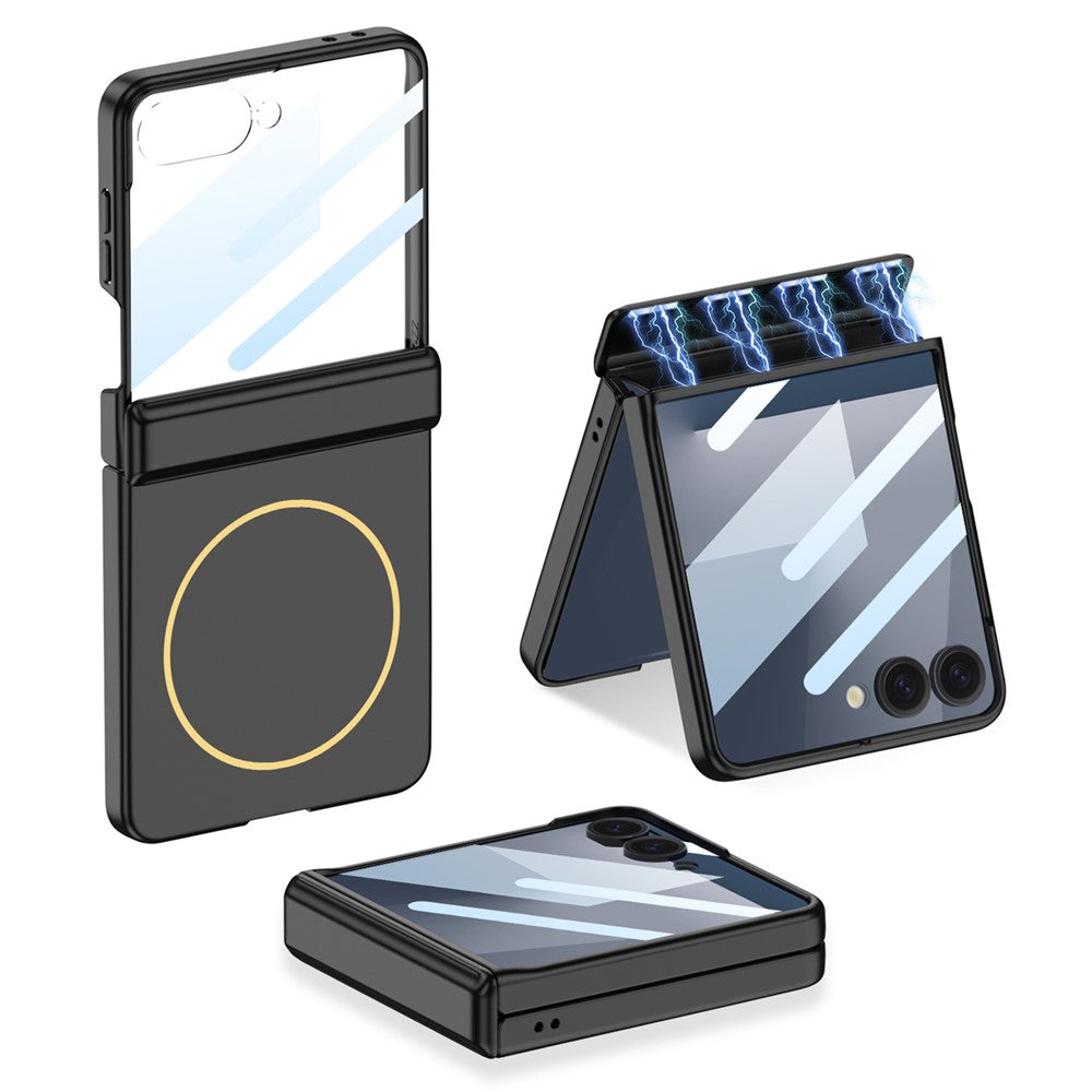 GKK For Samsung Galaxy Z Flip7 5G Magnetic Case Hinge Protection PC Phone Cover with HD Rear Screen Protector