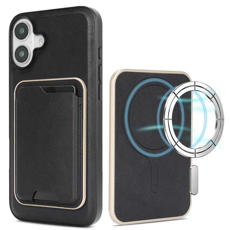 Kalebol Slim MagSafe Ring Magnetic Card Bag Leather Phone Case